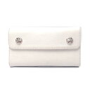 レア商品 CHROME HEARTS クロムハーツ 長財布 ウォレット ホワイト ロジュームコーティング WALLET WAVE CROSS BTTN 302014801D35XXX271