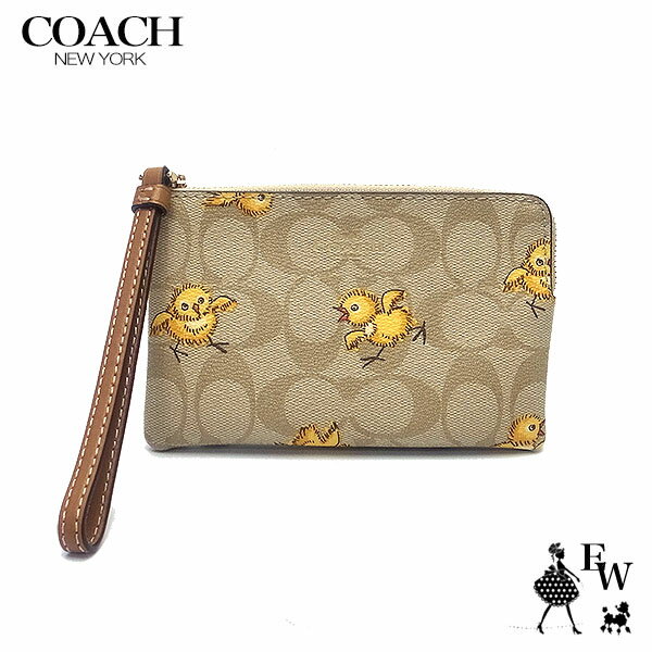 コーチ COACH ポーチ 小物入れ チャーム付き 専用BOX付き アウトレット