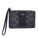 COACH コーチ アウトレット ポーチ リストレット シグネチャー F58035 SVDK6 ブラックスモーク×ブラック【あす楽】 エクセルワールド ブランド プレゼントにも zq