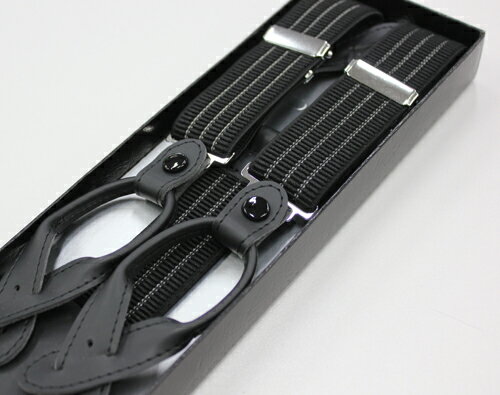 サスペンダー。30mm幅モーニング用に最適な縞柄のサスペンダー礼装用の必需品サスペンダー