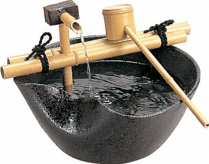 陶器つくばい　「せせらぎ」　10号水の流れる空間。手水鉢にも。【本州送料無料】