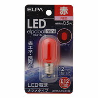 LDT1R-G-E12-G104 LED装飾電球　ナツメ球タイプ　E12　赤色 ELPA（エルパ・朝日電機）