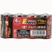 OHMLR14G-4S 07-2932 アルカリ乾電池 E force 単2形×4本パック OHMLR14G/4S OHM（オーム電機） アルカリ電池4971275729322 OHMLR14G/4S