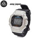 amp japan アンプジャパン10AD-555 G-shock!DW 5600カスタムGーSHOCKステンレスカバー/スワロフスキーアンティーク/メンズレディース/アクセサリー