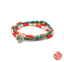 Sunku 39 サンク SK-158 American Flag 3 Roll Bracelet & Necklace アンティーク ビーズ ターコイズ ブレスレット ネックレス