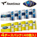 ブリヂストン日本正規品ツアーステージ新V10ゴルフボール4ダ...