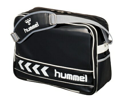 ヒュンメル（hummel）　エナメルショルダーバッグL　ブラック×ホワイト　ssk-hfb3001-9010【マラソン201207_趣味】