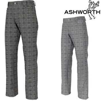 ASHWORTH（アシュワース）5pktハイテンション グレンチェックパンツハイテンションストレッチ+伸びるウエスト+細身のシルエットロングパンツKM254「秋冬ゴルフウエア」【あす楽対応】