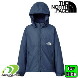 子供用　THE NORTH FACE 【Compact Jacket：UN（アーバン<strong>ネイビー</strong>）】<strong>ノースフェイス</strong>　<strong>コンパクトジャケット</strong>　キッズ　ジュニア　子供用　薄手　軽量　　フードが外れるのでフード禁止の小学校でも使えます!!　アウトドア　移動教室　【130cm】【140cm】【150cm】