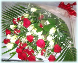 紅白の花束　555