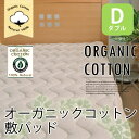オーガニックコットン 生地 敷きパッド 綿100% ダブル サイズクリーンマックス 抗菌 消臭 加工中綿使用 敷きパッド【オーガニック 綿 敷パット 敷きパット オールシーズン ベッドパッド 洗える ベットパット 丸洗いOK 寝具】