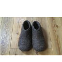 【ふるさと納税】ウールフェルト ルームシューズL こげ茶 (...