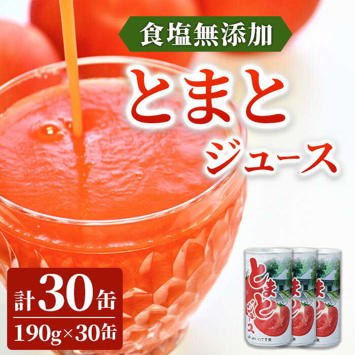 【ふるさと納税】JAいわて平泉 食塩無添加 果汁100％ トマトジュース 飲みきりサイズ 190g×30缶 トマトジュース缶 190g×30本 ふるさと納税 食塩無添加 無塩 缶 トマト ジュース プレゼント ギフト 健康 野菜ジュース <strong>フルーツジュース</strong> 送料無料 岩手県 一関市