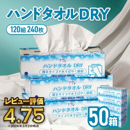 【<strong>ふるさと納税</strong>】ナクレ ハンドタオル DRY 50個 ペーパー <strong>キッチンペーパー</strong> ペーパータオル キッチンタオル タオル 紙 国産 日用品 消耗品 常備品 雑貨 新生活 防災 備蓄 人気 東北 岩手 金ケ崎 送料無料 まとめ買い 大容量 業務用 防臭 岩手県 厚手 ティッシュ