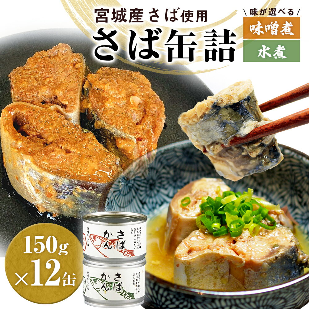 【ふるさと納税】缶詰 さば缶詰 味噌煮 水煮 12缶 <strong>サバ缶</strong> 鯖缶 さば缶 鯖 味噌 国産 常温 長期保管 ローリングストック 備蓄 常温保存 防災 非常食 キャンプ 保存食 長期保存可 缶詰め セット 保存料 無添加 STIみやぎ