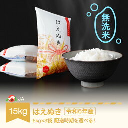 【ふるさと納税】【先行<strong>予約</strong>】 <strong>新米</strong> 米 15kg 5kg×3 はえぬき 無洗米 <strong>令和6年</strong>産 2024年産 山形県村山市産 送料無料※沖縄・離島への配送不可