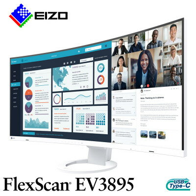 EIZO 37.5型 曲面ウルトラワイドモニター FlexScan EV3895 ホワイト【1254730】