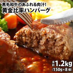 【ふるさと納税】黒毛和牛入りハンバーグ 約150g×8個 [A-015007] / <strong>肉のカワグチ</strong> 肉 牛肉 合計1.2kg 国産牛 小分け 国産豚 冷凍 グルメ お取り寄せ 精肉専門店 国産 送料無料