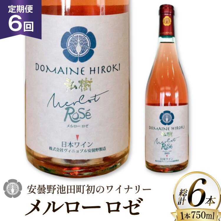【ふるさと納税】 定期便 ロゼワイン メルロー ロゼ 750ml 6回 計 6本 [ヴィニョブル安曇野 長野県 池田町 48110759] ギフト ワイン