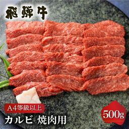 【ふるさと納税】白川郷 飛騨牛 カルビ（バラ肉）焼肉用 500g 牛肉 国産 焼き肉 A4等級以上 A4 A5 等級 高山<strong>米</strong>穀 岐阜県 白川村 贅沢 冷凍 15000円 [S335]