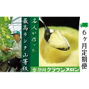 【ふるさと納税】クラウンメロン 名人(1.4kg~1.5kg)×1玉【6ヶ月定期便】 【定期便・果物類・メロン青肉】 お届け:※寄附金のご入金確認の翌月以降、初回発送から6ヶ月連続でお届けします。