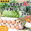 【ふるさと納税】さとの平飼い玉子20個&季節の野菜セット【1300901】