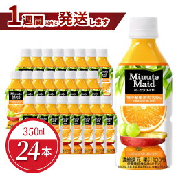 【<strong>ふるさと納税</strong>】1週間以内に発送 ミニッツメイド オレンジ ブレンド 350ml × 24本 セット ペットボトル バレンシアオレンジ 果汁100% ジュース 健康果実 コカ・コーラ 飲料 清涼飲料水 ドリンク フルーツ フルーツジュース ソフトドリンク 滋賀県 守山市 送料無料