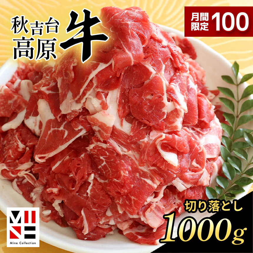 【ふるさと納税】数量限定 秋吉台高原牛 切り落とし 合計1kg (約500g×2) ｜ 楽天ふるさと 納税 山口県 お礼の品 返礼品 山口 美祢市 お肉 肉 牛肉 切り落とし 食べ物 牛 にく 国産 国産牛 国産牛肉 お取り寄せ 特産品 名産品 取り寄せ 長州 ブランド 1kg