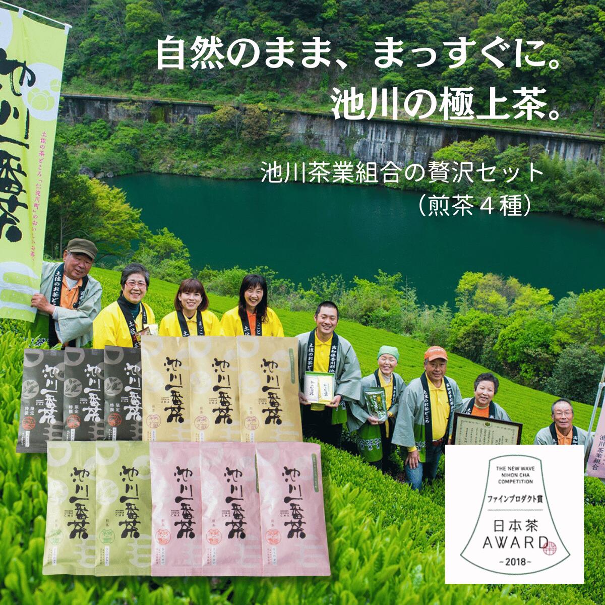 【ふるさと納税】高知県仁淀川町 池川茶業組合の贅沢お茶セット｜高級かぶせ茶・香り豊かなほうじ茶・和紅茶入り飲み比べギフト／国産・手摘み・無添加