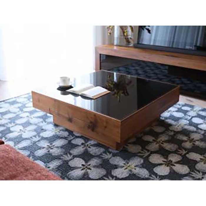 【ふるさと納税】CHOCOLAT Living Table 098 walnut (glass top) | 家具 ファニチャー 人気 おすすめ 送料無料