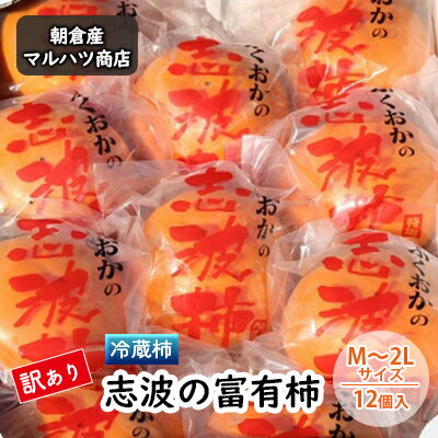 【ふるさと納税】【冷蔵☆訳あり】志波の富有柿 M〜2Lサイズ×12個入★マルハツ商店【配送不可：離島】　【果物類・柿・かき】　お届け：2022年12月10日〜2023年1月20日