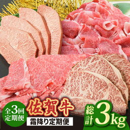 【ふるさと納税】【全3回】旨みじゅわ~♪ A4 A5 佐賀牛 霜降り定期便 3,000g 総計3kg 吉野ヶ里町/<strong>ミートフーズ華松</strong>[FAY022]