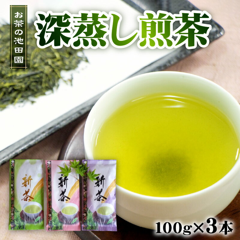 【ふるさと納税】お茶の池田園 深蒸し煎茶100g×3本【熊本県宇土市】