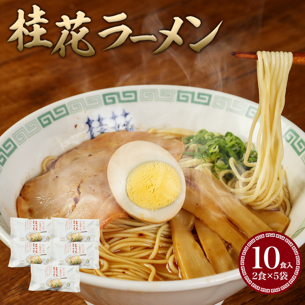 【ふるさと納税】<strong>桂花ラーメン</strong> 10食入 2食×5袋 熊本ラーメン マー油 家庭用 ラーメン 拉麺 半生麺 常温タイプ 九州ラーメン 熊本産 送料無料