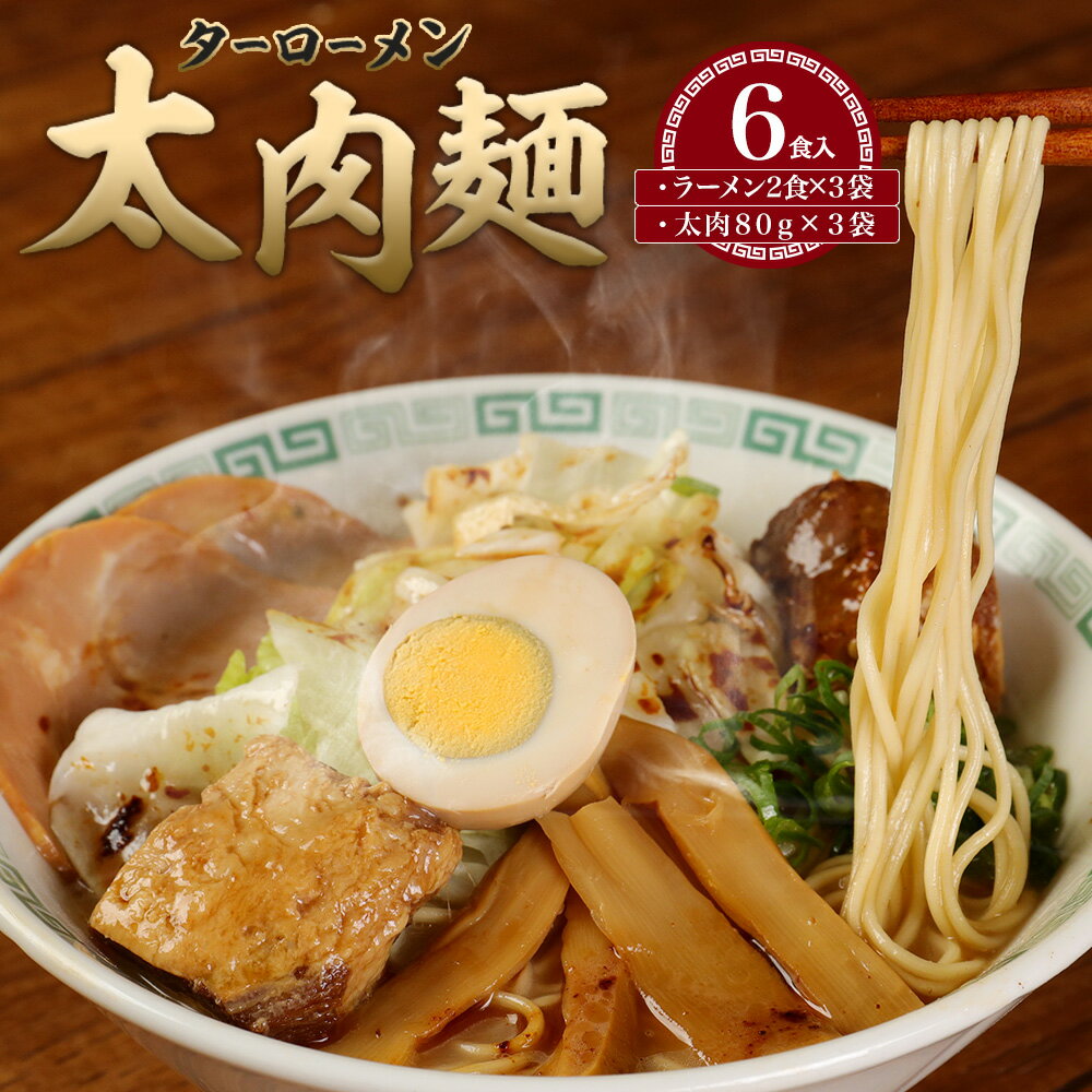 【ふるさと納税】太肉麺 ターローメン 6食入 <strong>桂花ラーメン</strong>（2食×3袋） 太肉（80g×3袋） 熊本ラーメン マー油 家庭用 ラーメン 拉麺 半生麺 角煮 九州ラーメン 熊本産 送料無料