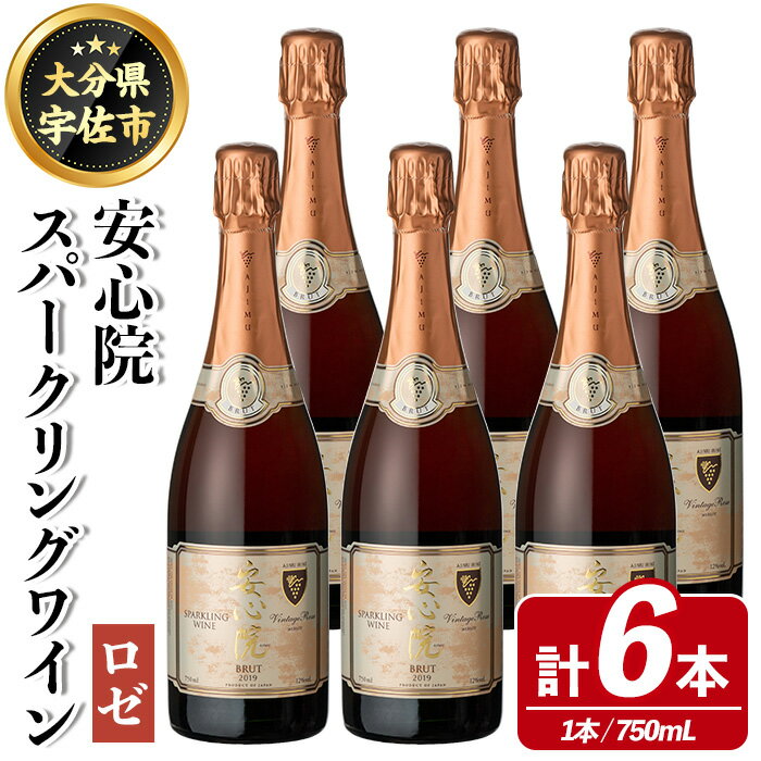 【ふるさと納税】安心院スパークリングワイン ロゼ(750ml×6本)酒 お酒 アルコール 三和酒類【114002900】【一般社団法人　地域商社USA】