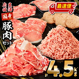 【ふるさと納税】 《レビューキャンペーン》 生活応援！ 大満足 豚肉 バラエティ セット 4.5kg ミヤチク 豚ロース 切り落とし ミンチ 肉 豚 お肉 宮崎県産 国産 人気 スライス 生姜焼き しゃぶしゃぶ <strong>ハンバーグ</strong> 訳あり 小分け 使い勝手 <strong>冷凍</strong> グルメ 宮崎県 宮崎市 送料無料