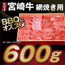【ふるさと納税】宮崎県産 肉厚 宮崎牛網焼き用約600g