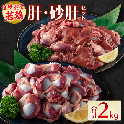 若鶏＜肝・砂肝セット＞200g×10パック 合計2kg 国産