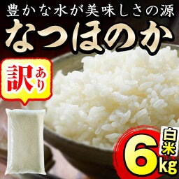 【<strong>ふるさと納税</strong>】【訳あり】鹿児島県産<strong>なつほのか</strong>6kg!美味しく安全な米づくりこだわっている川崎さん自慢のおいしい白米を簡易パッケージでお届け！冷めても美味しいのでお弁当やおにぎりにも！【川崎農産】 p8-103-R5