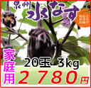 【訳あり】 泉州 水なす 20個 約3kg 父の日ギフト 水ナス 水茄子...