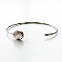 ★アメリカ人気定番ブランド★【MELISSA JOY MANNING/メリッサジョイマニング】14k gold and sterling silver with red quartz cabochon cuffハンドメイド ジュエリー アクセサリー 純金 14金 ゴールド シルバー メタル ブレスレット カフ バングル