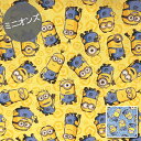【オックス】★50cm単位続けてカット★ミニオンズ グルーマークとミニオン 【minions 生地 me 生地 布 入園 通園 入学 通学 生地 布 怪盗グルー・シリーズ】