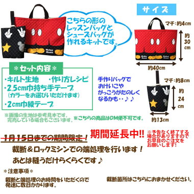 【入園・入学応援キット】キルトで作るレッスン&シューズバッグ製作セット(裁断&端処理済み)スーパーマリオメーカースクエア柄ブルー【スーパーマリオマリオ生地布入園入学男の子】