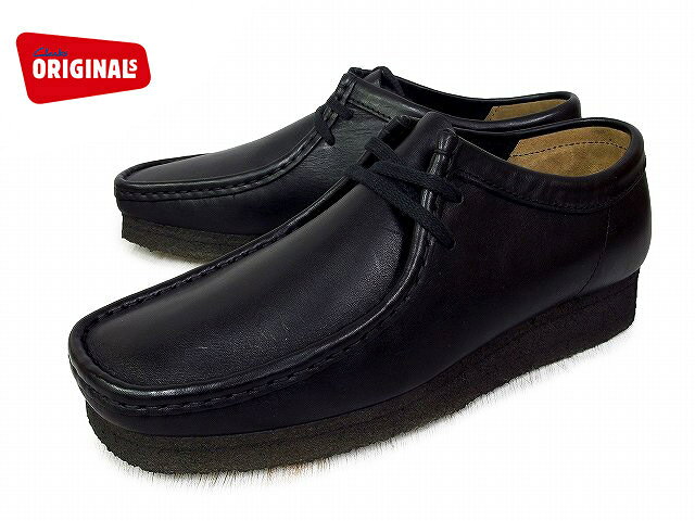 クラークス ワラビー ロー メンズ CLARKS WALLABEE LO 26103756 ブラックレザー US規格 メンズ ブーツ men's boots【送料無料!】