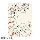 ラグ ホワイト かわいい ラグマット ハッピータウン 100×140cm プレーベル カーペット ラグ 子ども部屋 ホットカーペット対応 ラグ