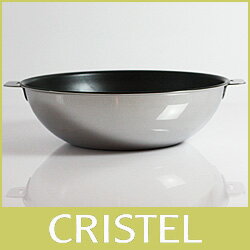 CRISTEL ( クリステル ) ノンスティック ・ 中華鍋 G28cm ( フタなし ) ハンドル別売り グラフィット・シリーズ　（メーカ保証10年）.【送料無料】クリステル IH対応 ステンレス製 ノンスティック加工 ハンドル別売り