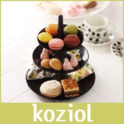 アフタヌーンティースタンド koziol ( コジオル ) フルーツ ケーキ 皿 BABELL ( バベル ) フルーツディッシュ / S ブラック .