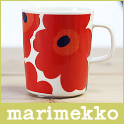 マリメッコ ( marimekko )/ マリメッコ 　ウニッコ 　マグカップ / レッド .【レビューを書くと特典付き！】 マリメッコ marimekko ウニッコ柄 (unikko)かわいいコップ ティーカップ、cup