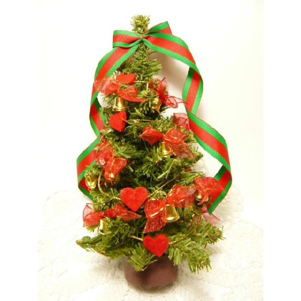 クリスマス飾り 【レターパック対応】クリスマスツリー◆可愛いクリスマスを手作りの飾りで楽しむ♪聖夜の飾りがいっぱい♪　幸せのレッドクリスマスミニツリー